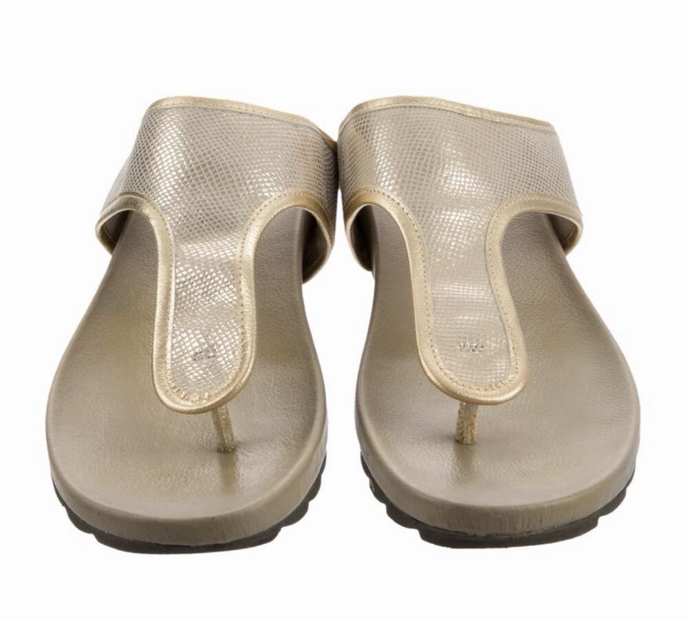 Donald J Pliner Women Gyer Lt Pewter Metallic Wedge Sandals Women's US Size 11